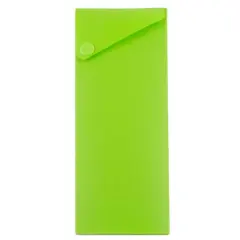 JAM Paper Sliding Pencil Case with Button Snap, 6ct. Lime Green