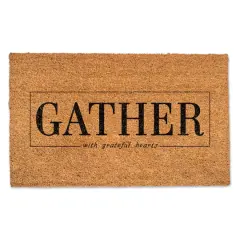 Gather Here with Grateful Hearts Door Mat
