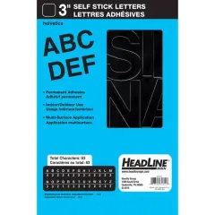 Headline Sign&reg; Black Helvetica Capital Letters Vinyl Stickers, 3''