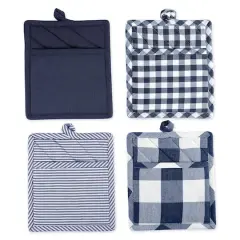 DII&reg; Navy & White Potholder Set Navy and White