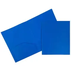 JAM Paper Heavy Duty Plastic 2 Pocket File Folder Blue