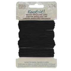 Beadsmith&reg; Knot-it!&trade; Waxed Brazilian Cord Black