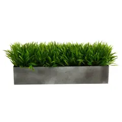 25" Wild Grass Plant in Metal Planter
