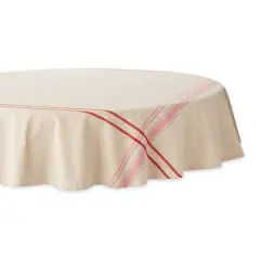 DII&reg; Red French Stripe Tablecloth 70 Round