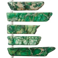Green Dyed Imperial Jasper Stick Beads by Bead Landing&trade;