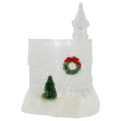 9" LED Icy Crystal Glitter Snow Globe Christmas House