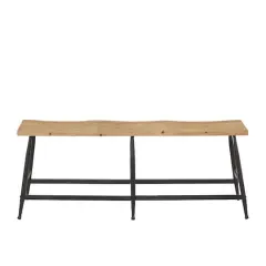 Brown Metal Industrial Bench 19" x 48" x 13"