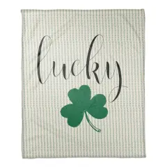 Lucky Clover 50" x 60" Coral Fleece Blanket