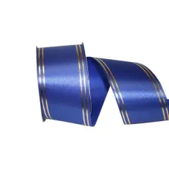 The Ribbon Roll 2.5" x 50yd. Quad Stripe Ribbon Royal