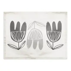 Mid Mod Gray Florals 18" x 14" Cotton Twill Placemat