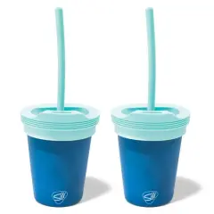 Silipint&reg; 8oz. Deep Pool Kids Silicone Straw Tumblers, 2ct.