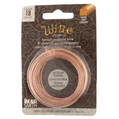 The Beadsmith&reg; Wire Elements&trade; 18 Gauge Tarnish Resistant Medium Temper Square Wire, 7yd. Natural Copper