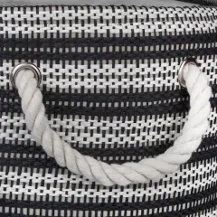 DII&reg; Large Black & White Striped Weave Round Paper Storage Basket
