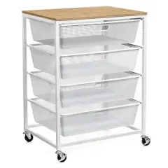 Metro 4-Drawer Rolling Cart by Simply Tidy&reg; White