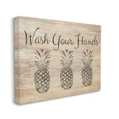 Stupell Industries Wash Your Hands PineappleCanvas Wall Art