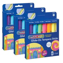 Creativity Street&reg; Fluorescent Glide-On Tempera Paint Sticks, 3 Packs of 6