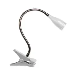 Simple Designs Flexible Gooseneck LED Clip Light Desk Lamp White
