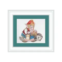 Neocraft Elf With Hedgehog Cross Stitch Kit