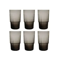 Hello Honey&reg; 6" Mid-Century Gray Drinking Glasses, 6ct.