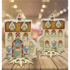 Crystal Art Plastic Canvas Counted Cross Stitch Kit Fairy Tale Gingerbread House