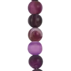 Purple Matte Agate Round Beads by Bead Landing&trade;