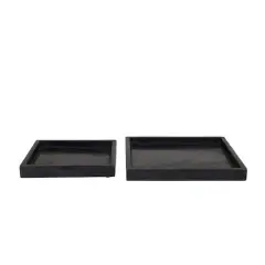 Modern Marble Tray with Raised Border Set Black
