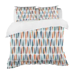 Designart Retro Abstract Drops V Mid-Century Duvet Cover Set