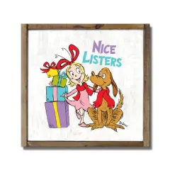 13.5" The Grinch Nice Listers Framed Wood Plaque
