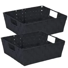 Simplify Black Large Storage Shelf Tote Set