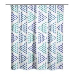 Dotted Triangle Shower Curtain Blue