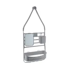 Bath Bliss 28" Deluxe Flex Adjustable Shower Caddy Gray
