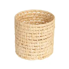 Household Essentials 9.75" Natural Handwoven Corn Leaf Waste Basket