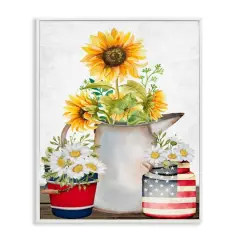 Stupell Industries Americana Flower Bouquets Framed Giclee Art White