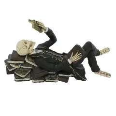 8" Lying Skeleton with Book Tabletop D&eacute;cor by Ashland&reg;