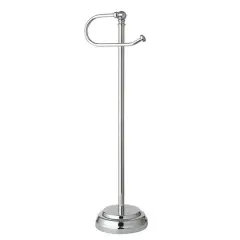 SunnyPoint 23.5" Chrome Bathroom Free Standing Toilet Tissue Paper Roll Holder Stand