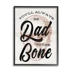 Stupell Industries Dad To The Bone Punny Skull Phrase Framed Giclee Art Black
