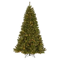 7.5ft. Pre-Lit PowerConnect&trade; North Valley Spruce Artificial Christmas Tree, Light Parade&reg; LED Lights