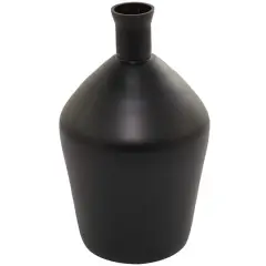 Black Glass Vase 9" x 9" x 15"