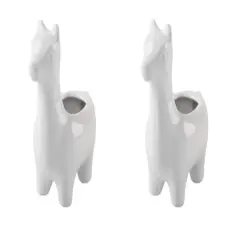 Flora Bunda 5" White Empty Ceramic Llama Set