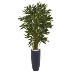 6.5ft. Potted Bamboo Artificial Tree in Gray Cylinder Planter