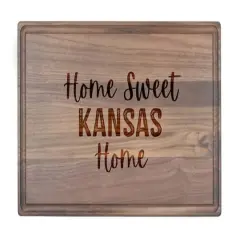 Home Sweet State Home 17" x 11" Walnut Cutting Board Kansas