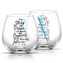 JoyJolt&reg; Star Wars&trade; 15oz. New Hope Obi-Wan Kenobi Blue Lightsaber Stemless Drinking Glass, 2ct.