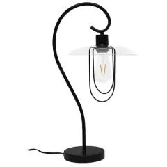 Lalia Home Modern Metal Scroll Table Lamp Black