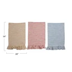 Hello Honey&reg; Striped Cotton Tea Towels with Ruffles Set