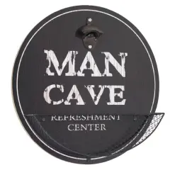 American Art D&eacute;cor&trade; Man Cave Bottle Opener & Cap Catcher Wall D&eacute;cor