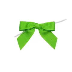 JAM Paper 2.5" Grosgrain Twist Tie Bows, 100ct. Apple Green