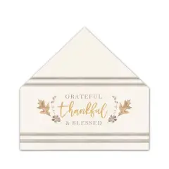 Grateful Thankful House Shaped Canvas Wall Accent