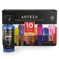 Arteza&reg; 10 Color Iridescent Acrylic Paint Set