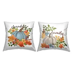 Stupell Industries Family Thankful Fall Pumkin Outdoor Printed Pillow