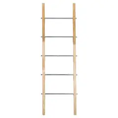 59" Brown Stainless Steel Contemporary Ladder